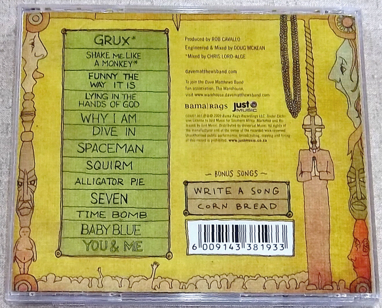 DAVE MATTHEWS BAND Big Whiskey And The Groogrux King SOUTH AFRICA Cat# CDJUST301 - Image 2