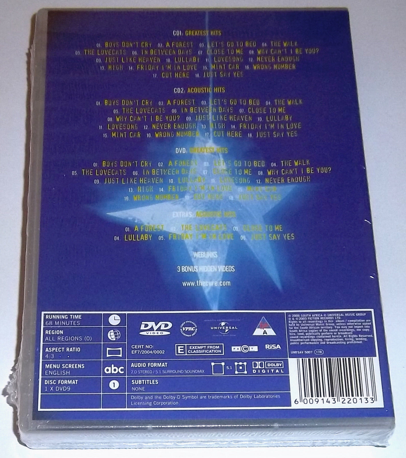 THE CURE Greatest Hits 2CD + DVD Deluxe Cat# UMFSAV5007 - Image 4