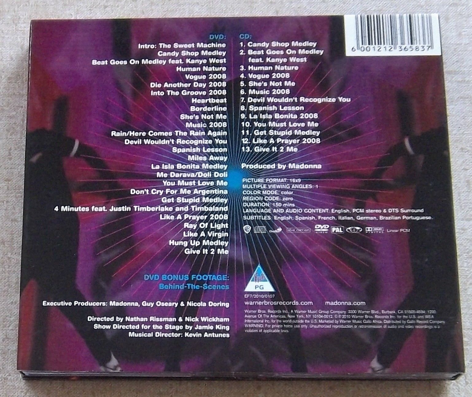 MADONNA Sticky & Sweet CD/DVD South African Pressing Cat# WBCD 2241 - Image 2