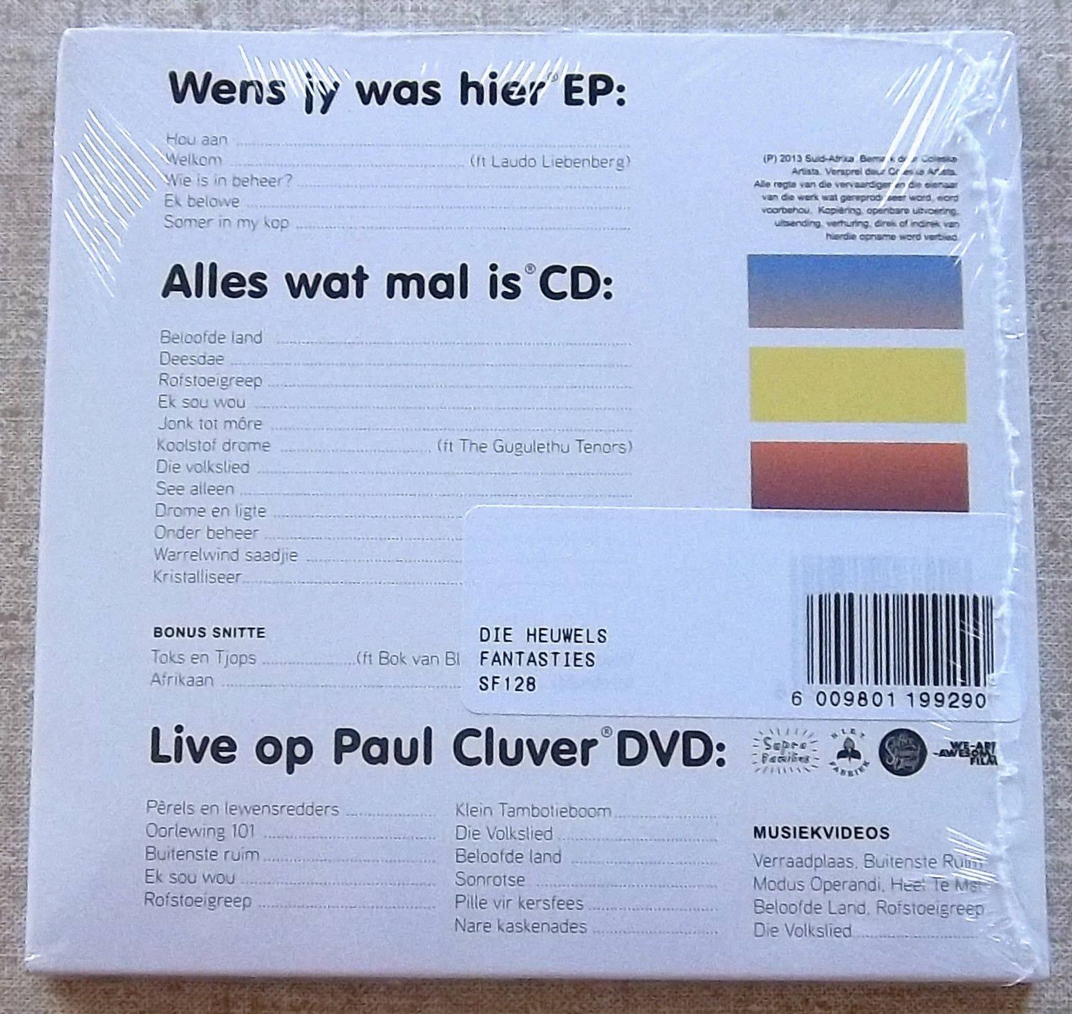 DIE HEUWELS FANTASTIES Ek Wens Jy Was Hier 2CD / DVD Combo Incl Alles Wat Mal Is Cat# SFDVD 0181 - Image 2