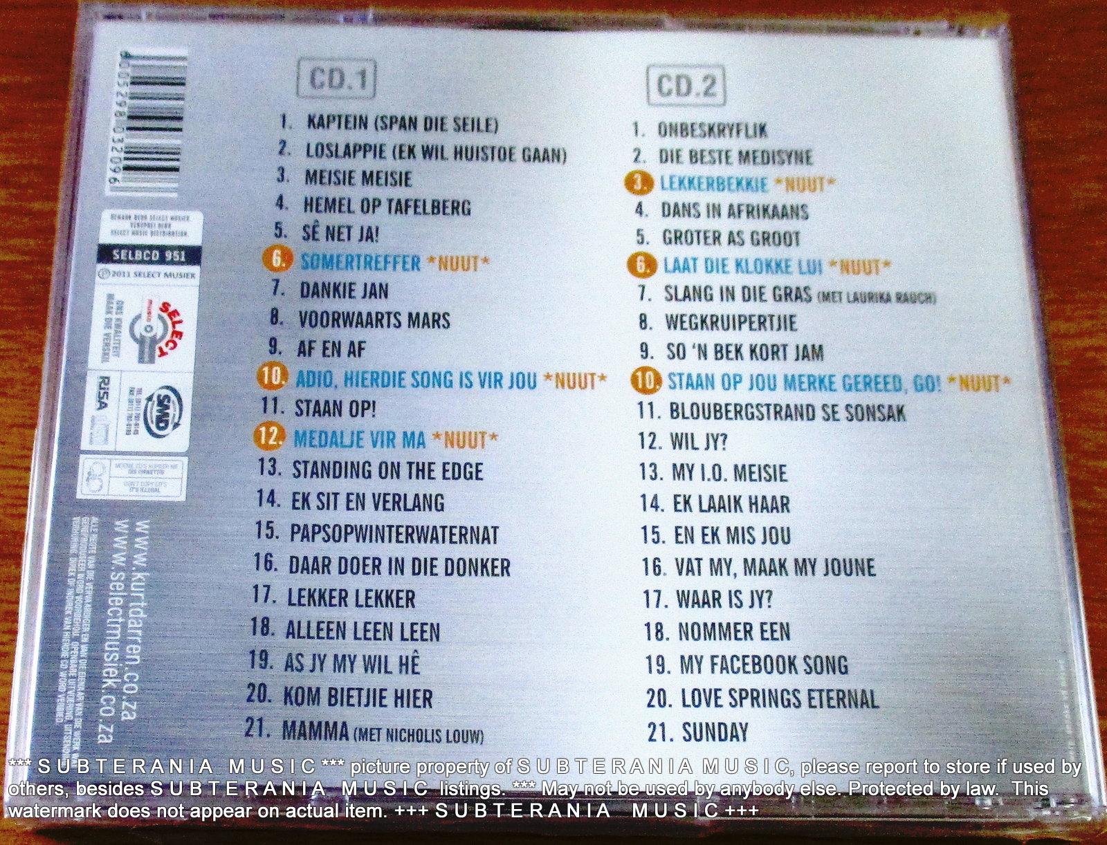 KURT DARREN Kaptein Se Platinum Treffers 42 track 2CD SOUTH AFRICA Cat# SELBCD951 - Image 3