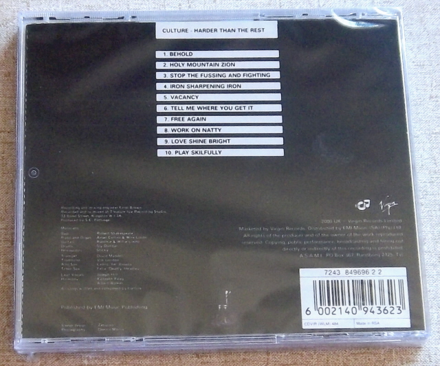 CULTURE Harder than the Rest SOUTH AFRICA Cat# CDVIR(WLM) 484 - Image 2