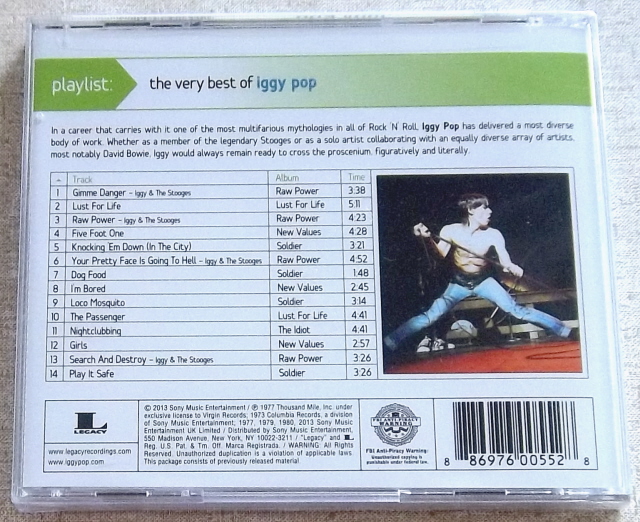 IGGY POP Playlist: The Very Best Of Iggy Pop US Cat# 88697600552 - Image 2
