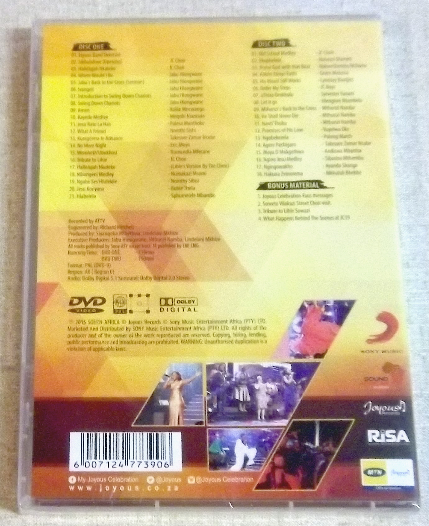 JOYOUS CELEBRATION 19 Back to the Cross 2 DVD SOUTH AFRICA Cat# DVPAR5098 - Image 3