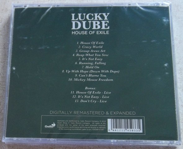 LUCKY DUBE House of Exhile (Digitally Remastered & Expanded) SOUTH AFRICA Cat# CDGMP 41067 - Image 2