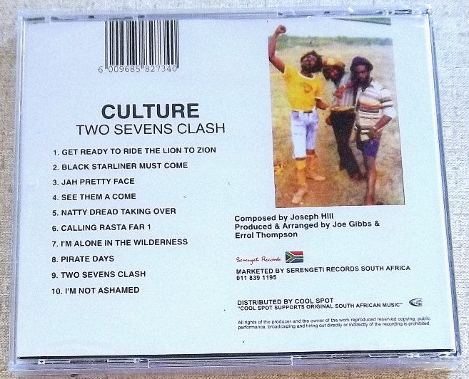 CULTURE Two Sevens Clash SOUTH AFRICA Cat# CDZTROP4 - Image 2