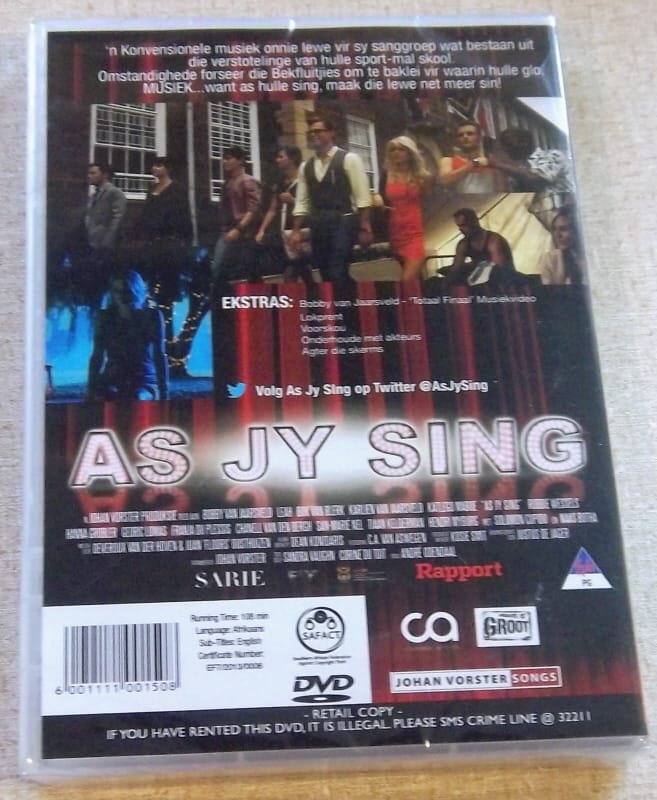AS JY SING South African Music Film Bobby Karlien Van Jaarsveld BOK 
