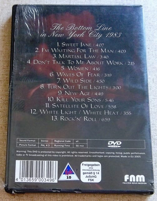 Lou Reed Cat LOU REED Live (A Night With Lou Reed) GERMANY Cat# 0349 - Subterania