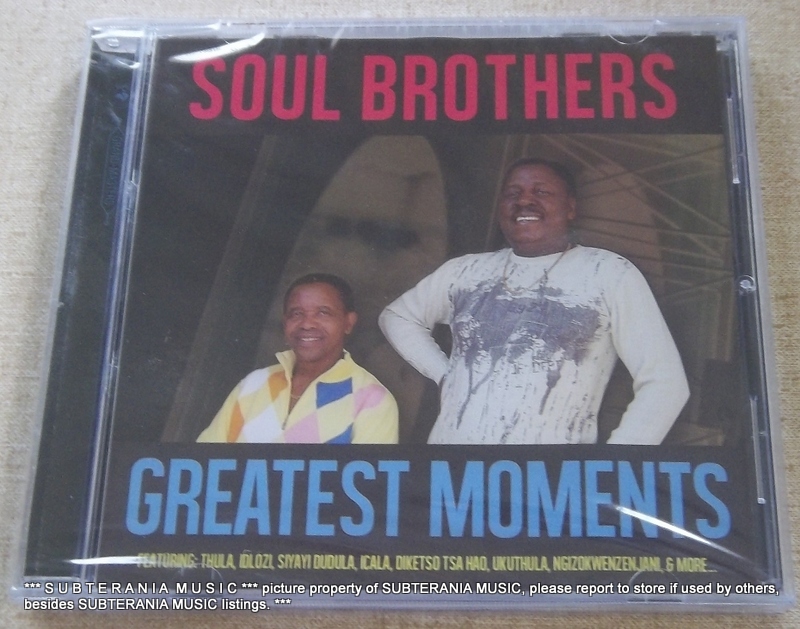 SOUL BROTHERS Greatest Moments SOUTH AFRICA Cat CDGBS022 Subterania