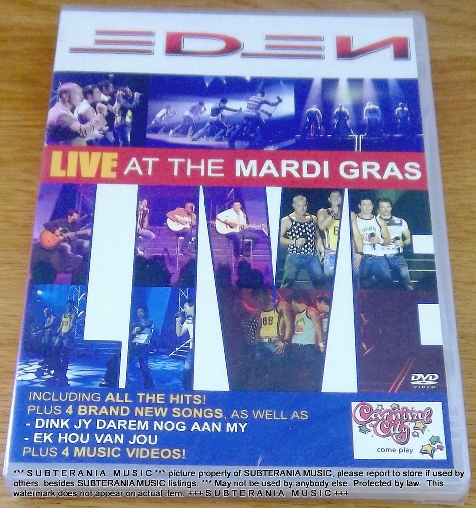EDEN Live at the Mardi Gras All Regions PAL DVD SOUTH AFRICA Cat# DVDJUKE05