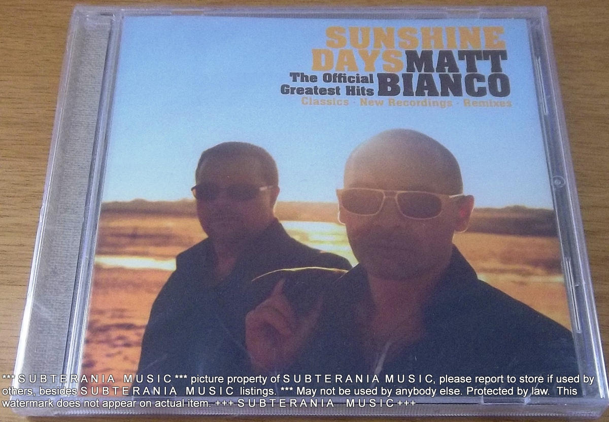 MATT BIANCO Sunshine Days - The Official Greatest Hits SOUTH AFRICA Cat# EDCD 89