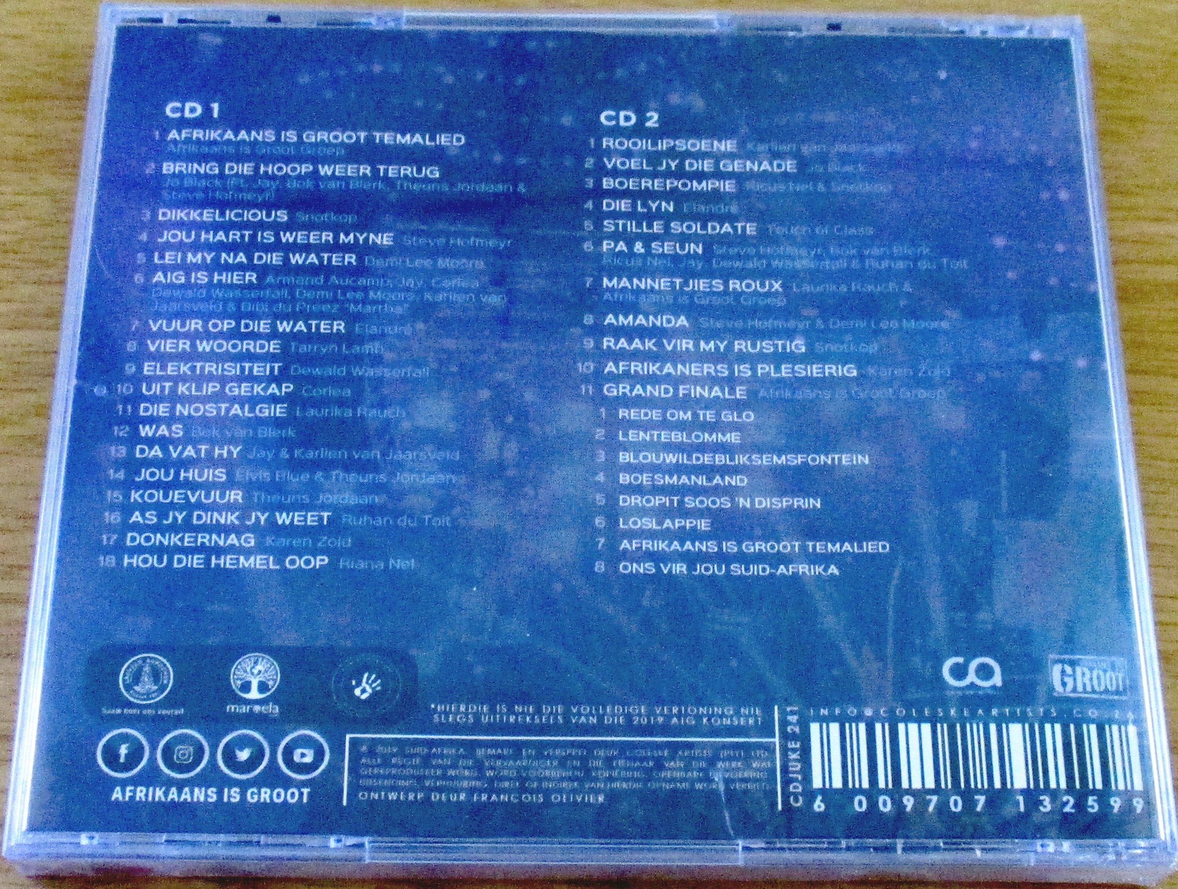 AFRIKAANS IS GROOT 2019 Die Konsert CD SOUTH AFRICA Cat# CDJUKE241 - Image 3
