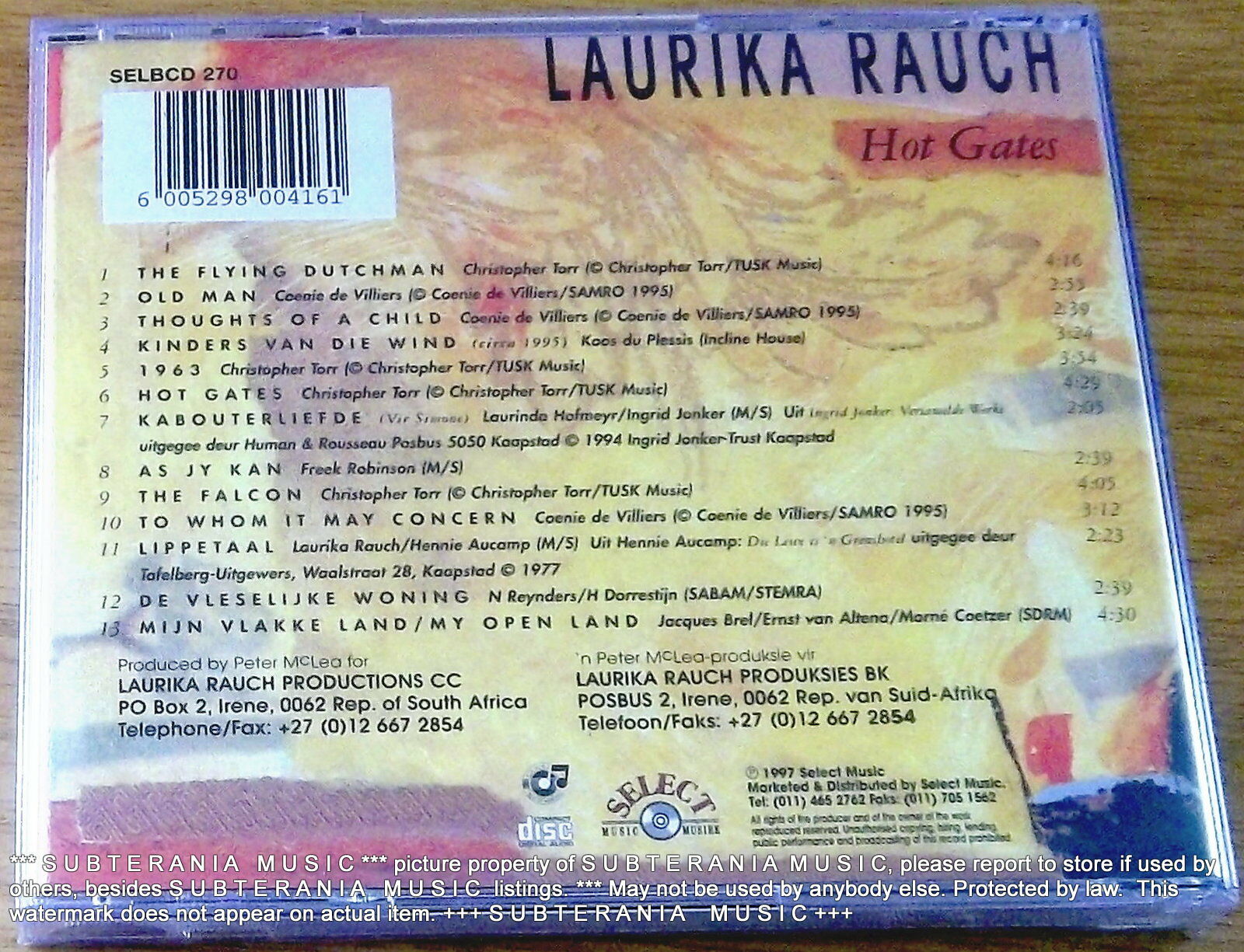 LAURIKA RAUCH Hot Gates SOUTH AFRICA Cat# SELBCD 270 - Image 3