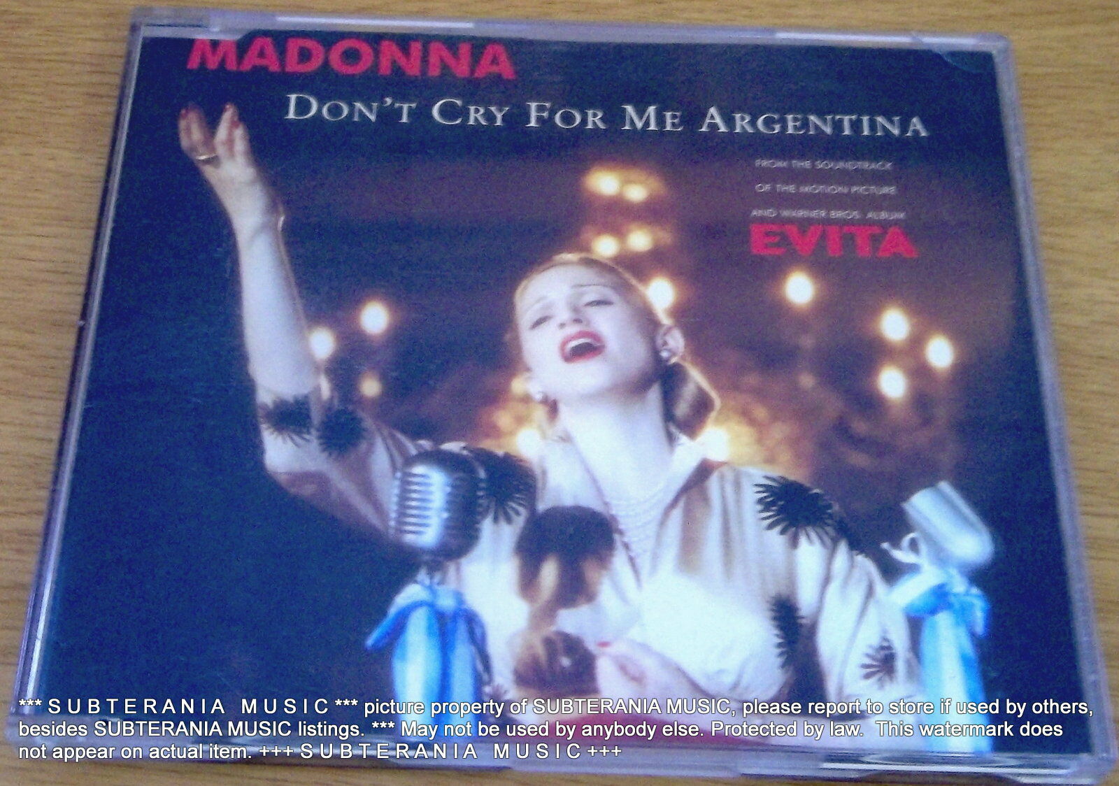 MADONNA Don't Cry For Me Argentina SOUTH AFRICA Cat# WBSD 13