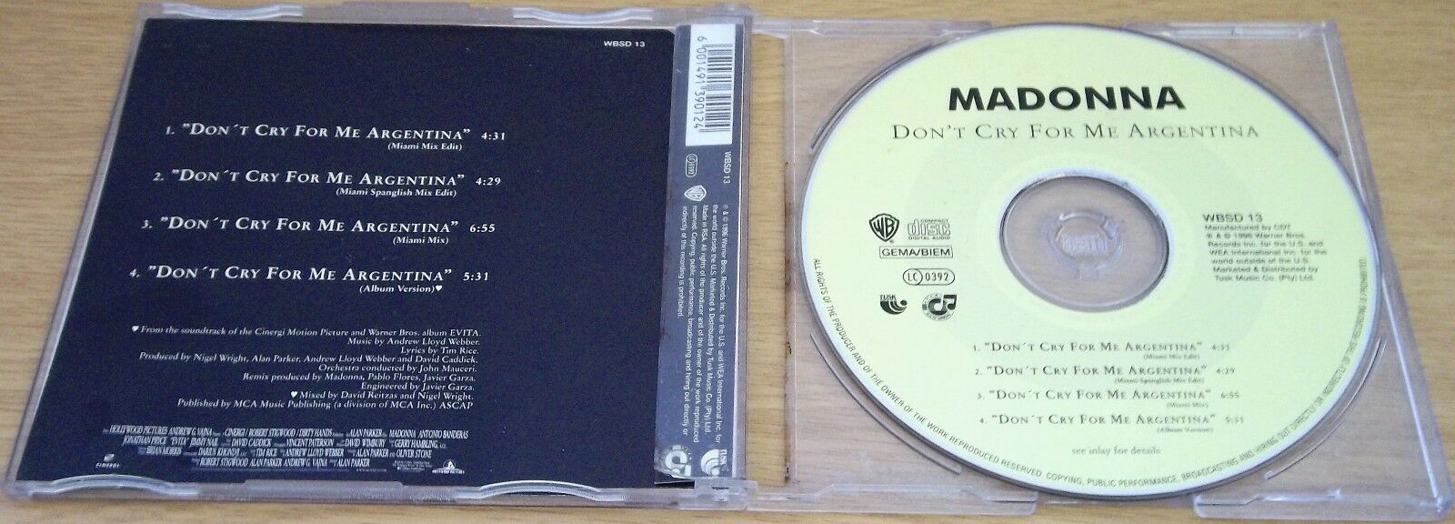 MADONNA Don't Cry For Me Argentina SOUTH AFRICA Cat# WBSD 13 - Image 3