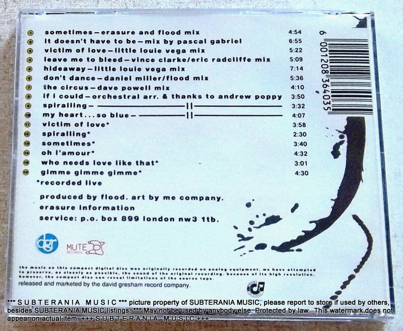 ERASURE The Two Ring Circus SOUTH AFRICA Cat# CDSTUMM 46030 - Image 4