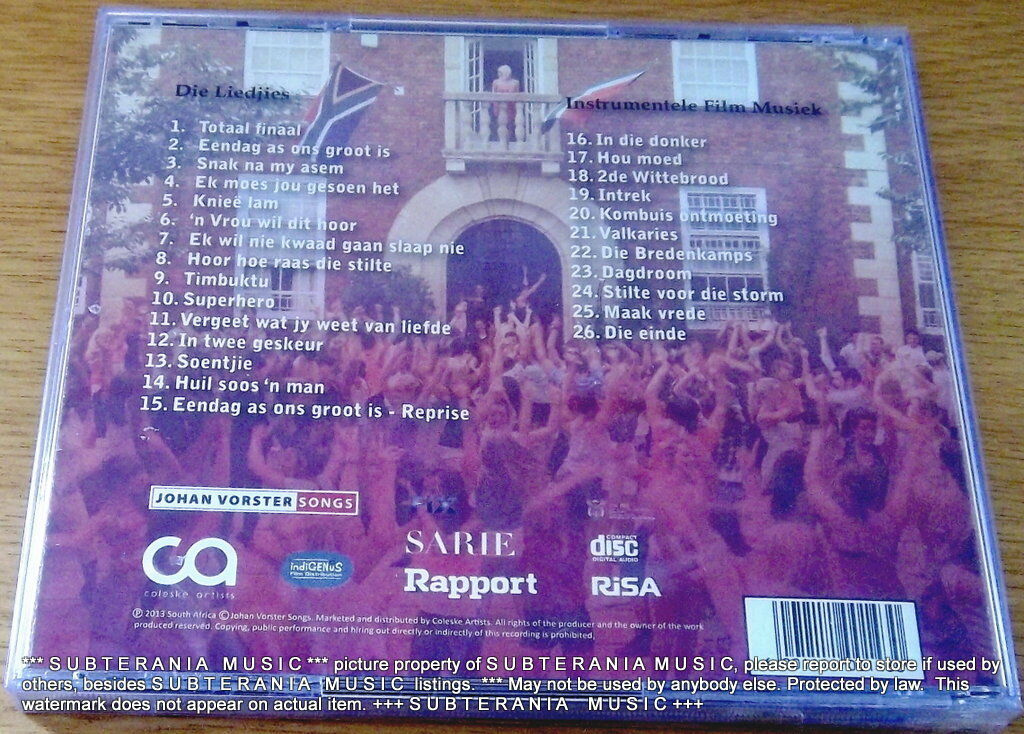 AS JY SING Original Soundtrack CD SOUTH AFRICA BOK VAN BLERK Bobby Van Jaarsveld - Image 3