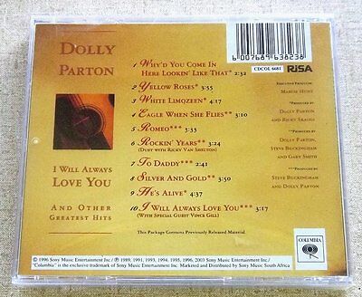 DOLLY PARTON I Will Always Love You Other Greatest Hits CDCOL3919 - Image 3
