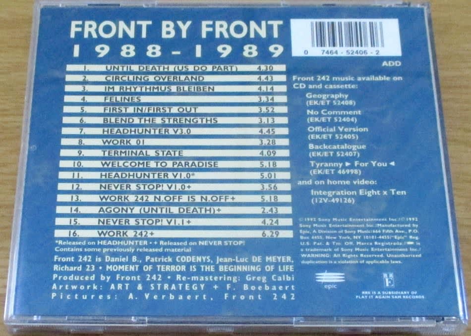 FRONT 242 Front by Front CD [Industrial Rock / EBM] - Subterania Music