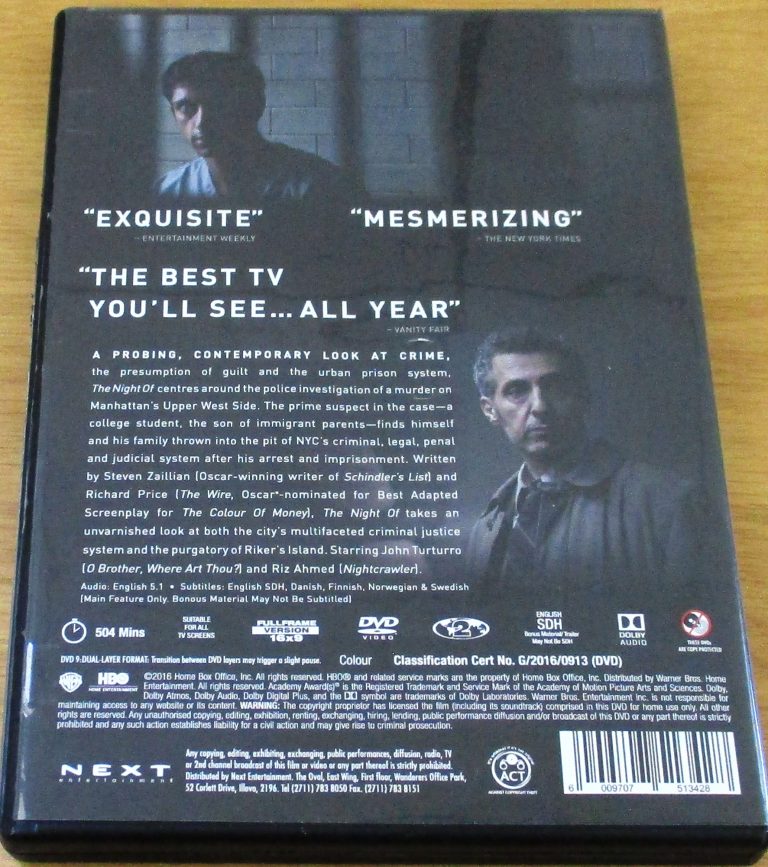 THE NIGHT OF An HBO Limited Series DVD - Image 3