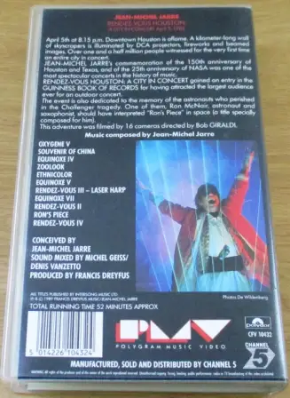 JEAN-MICHEL JARRE Rendez.vous Houston A City in Concert Import VHS Video Cassette - Image 3