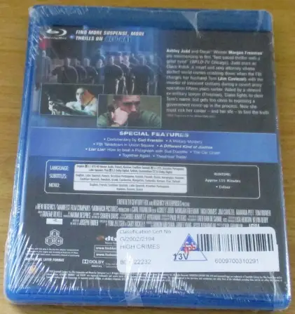 HIGH CRIMES Morgan Freeman Ashley Judd BLU RAY [BLU RAY SHELF] - Subterania