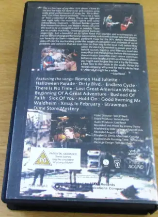 LOU REED The New York Album VHS Video Cassette - Image 4