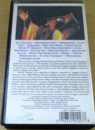 BUNNY WAILER In Concert VHS Video Cassette - Image 4