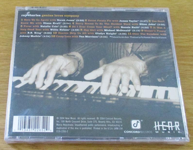 RAY CHARLES Duets Genius Loves Company CD - Image 3
