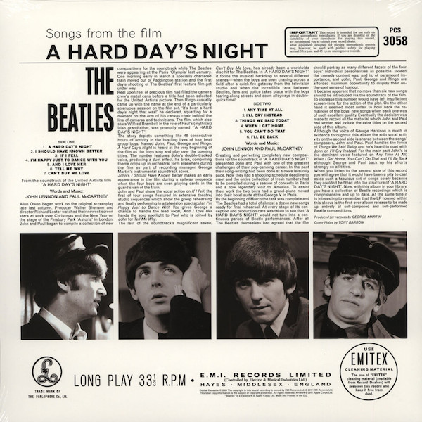 英LP The Beatles A Hard Day's Night 1stプレ THE BEATLES A Hard Day's Night LP VINYL Record - Subterania Music