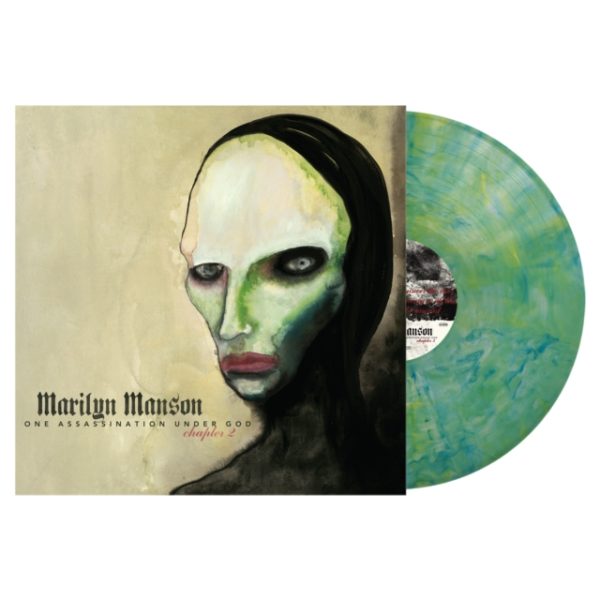 MARILYN MANSON One Assassination Under God - Chapter 2 GREEN/BLUE MARBLED LP VINYL Record