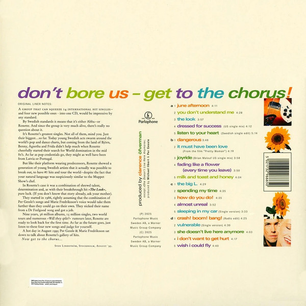 ROXETTE Don't Bore Us - Get To The Chorus! (Roxette's Greatest Hits) 2xLP VINYL RECORD - Image 3